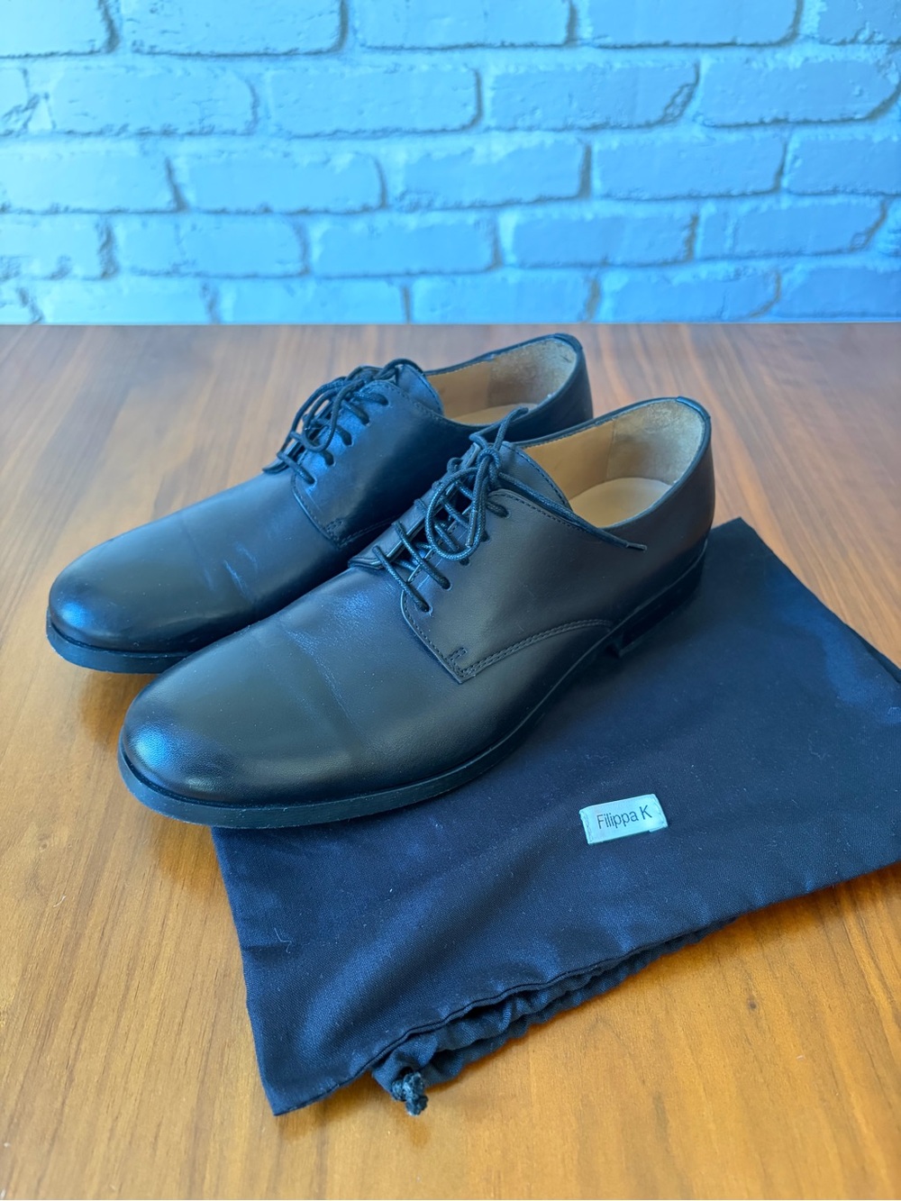 Filippa K Black Leather Derby Shoes